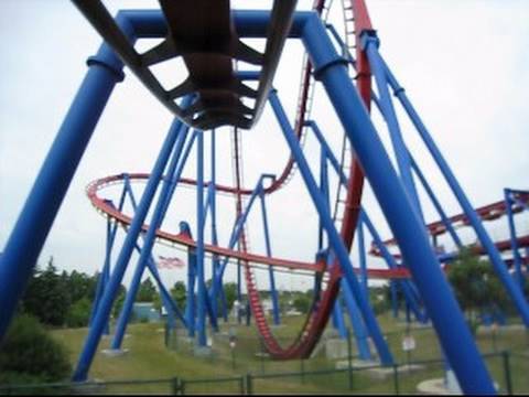 Superman Ultimate Flight Front Row Seat on-ride POV Six Flags Great America
