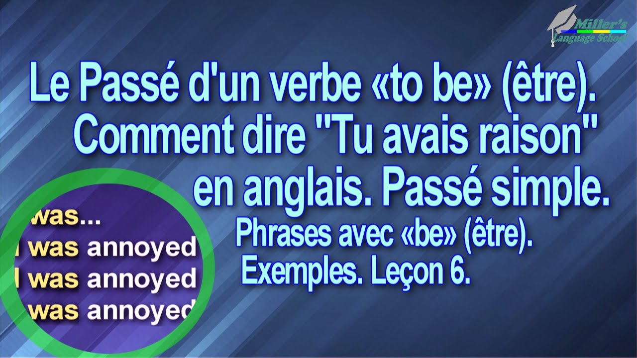 Verbe Etre Anglais Passe www.youtube.com