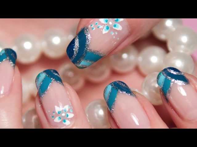 Kiko Blue Paradise French Nail Art