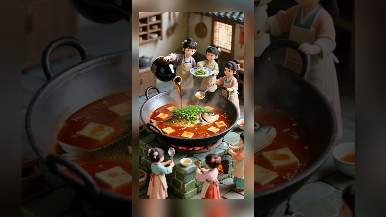 small girls cooking Big size fish 🐟.