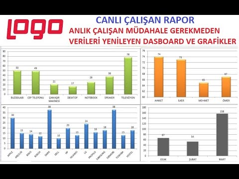 Logo & Excel işbirliği ile Canlı ve Anlık Çalışan Raporlar - Grafikler - Dashboard