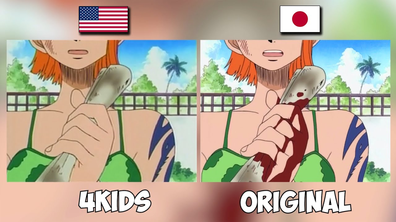 One Piece Censorship Comparison YouTube