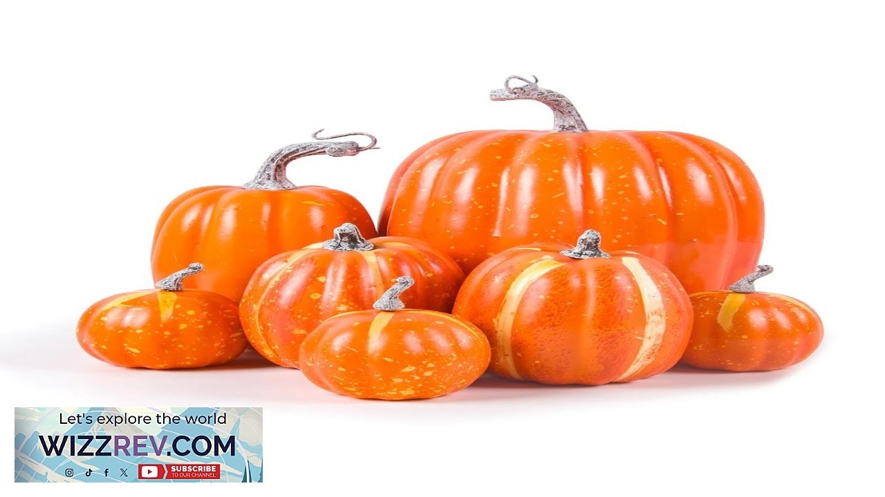 Набор из 7 искусственных тыкв на Хэллоуин разных размеров. Имитация тыквы на Хэллоуин.