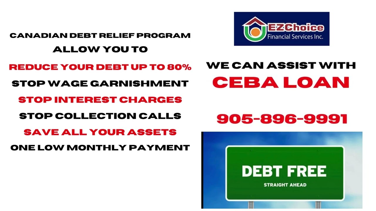 GET OUT OF DEBT WITH OUT  BANKRUPTCY.  WE CAN ASSIST WITH CEBA LOAN   905-896-9991