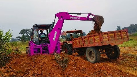 JCB 3dx Backhoe fully Loading Mud in Mahindra 475 JCB miti khudai JCB video #jcb #jcbkhudai #farming