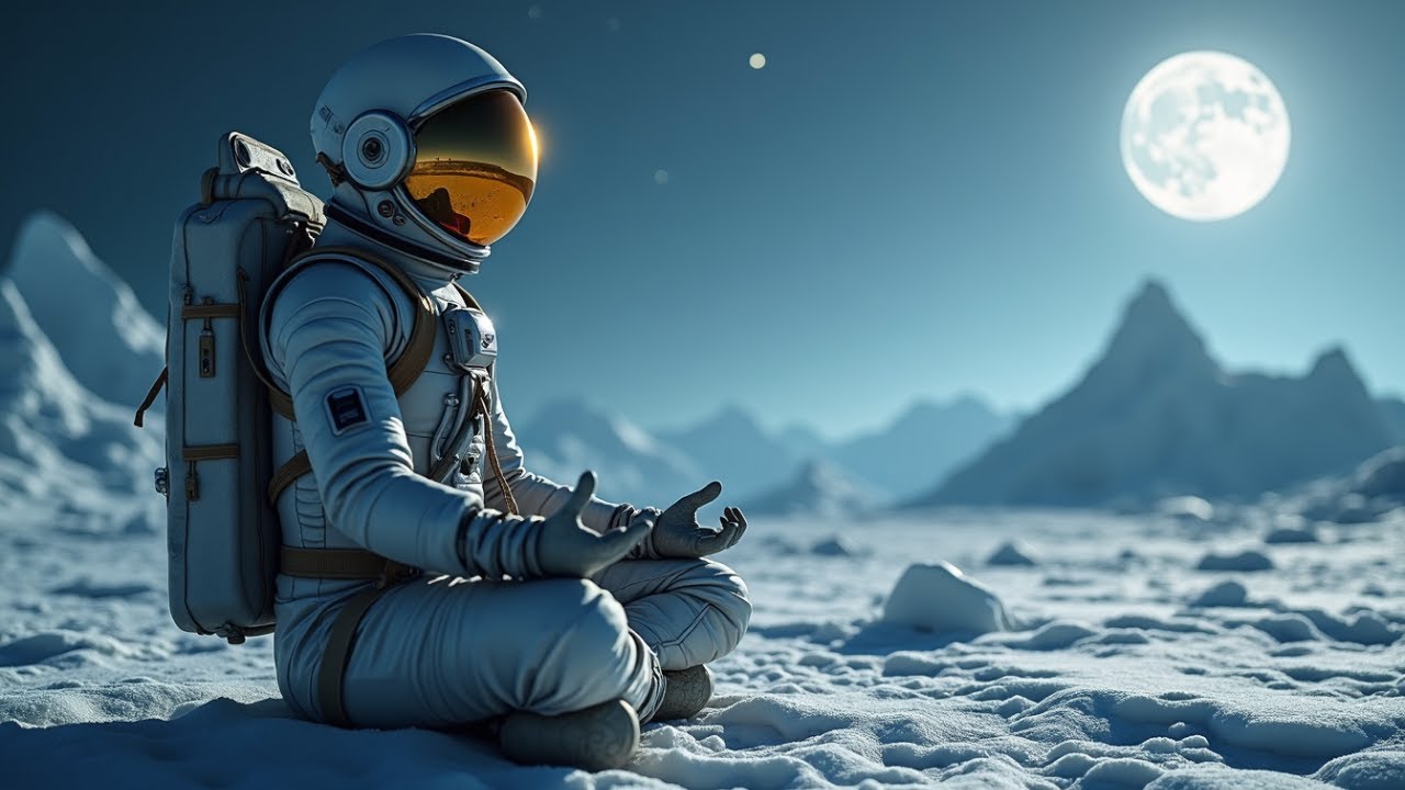 Deep Sleep Music with Snowfall | Calm Space Ambient for Sleeping