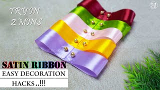 Rainbow Satin Flowers | Amazing👌Ribbon Flower trick🤩| Ribbon Decorations