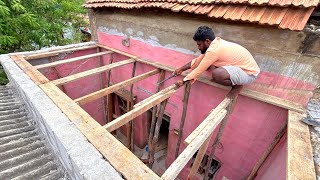 Roof Reinforced Technique of Old Kitchen Slab Formwork with Concrete|Roof Construction|Roof Concrete