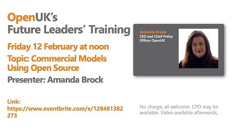 Future Leaders Amanda Brock on Commercial Models Using Open Source