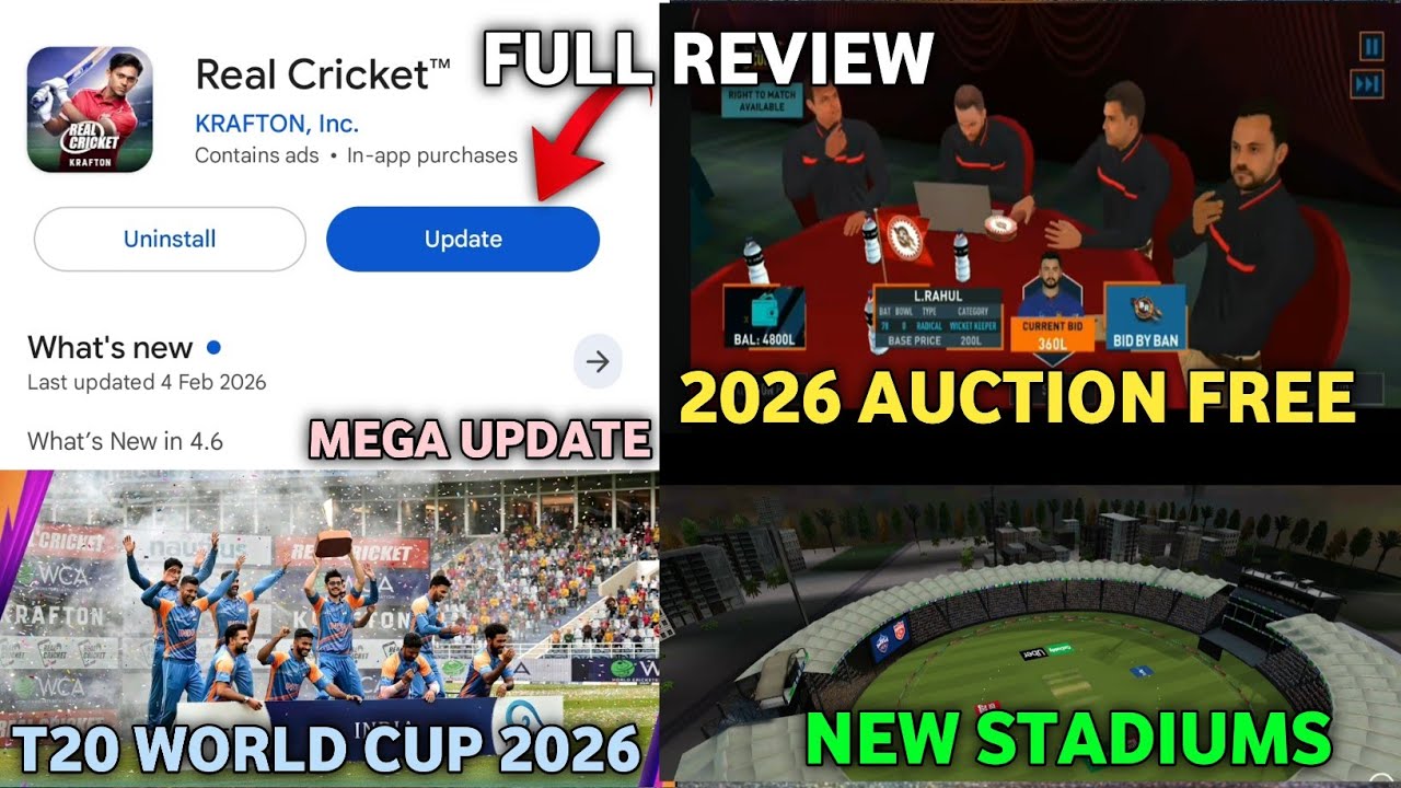 Real Cricket Game Mega Update Released With T20 World Cup 2026 Full Review !