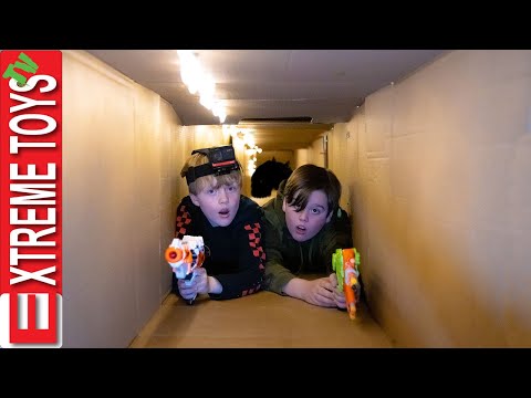 Giant Box Fort Tour! Sneak Attack Squad Sets a Trap for the Beast!