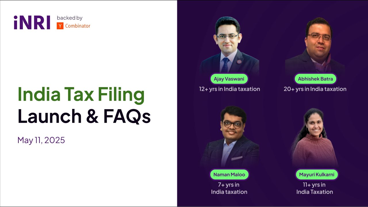 File your India Taxes and stay compliant with iNRI - Zoom Webinar with an expert panel of CAs