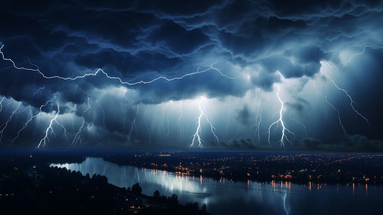 Thunderstorm Rmble Thunderstorm Sounds with Rain, Lightning Strikes and Strong Thunder ...