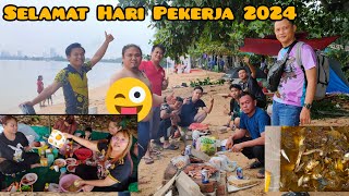 Cuti Hari Pekerja @Labour Day Kami Semua Ke Pantai Bbq || Boleh Nampak Singapore Dari Sini.