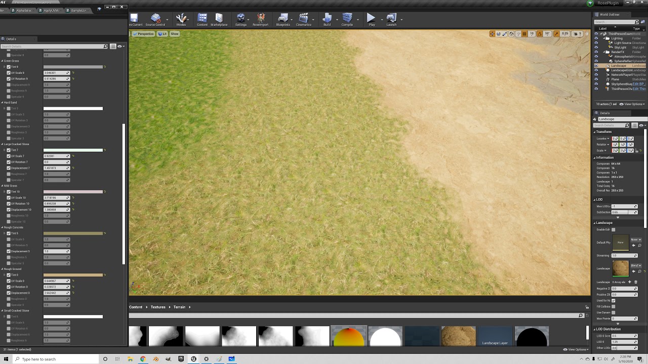 Rose Terrain System with Material Blending UE4 - YouTube