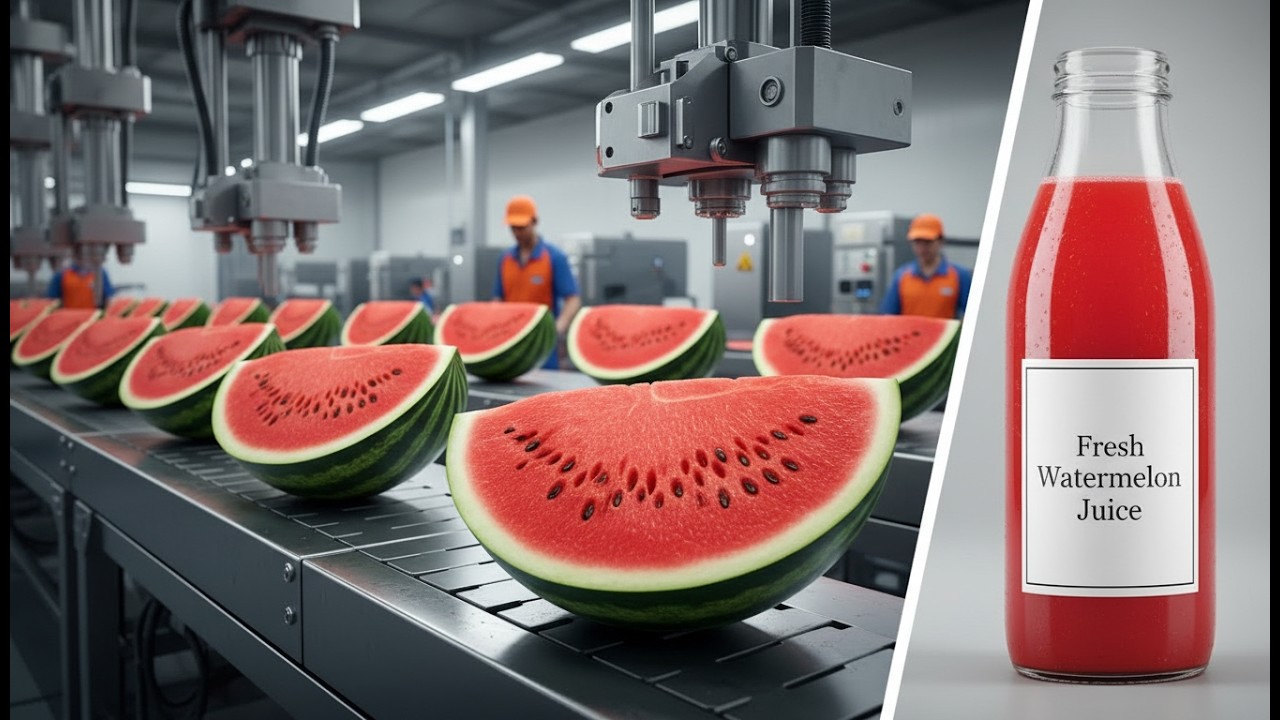 From Farm to Fresh Juice Bottle | Inside a Modern Watermelon Processing Plant