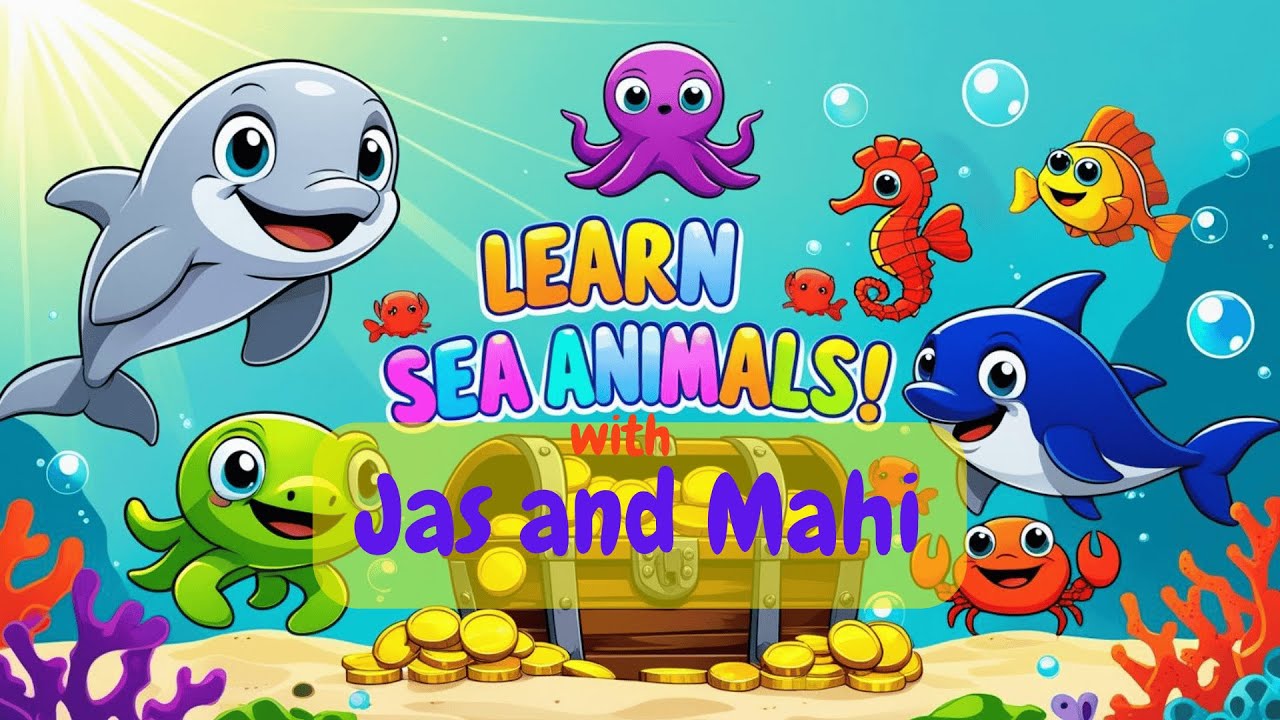 Learn 50 Sea Animals for Kids | Ocean Adventure | Jas & Mahi Fun ...