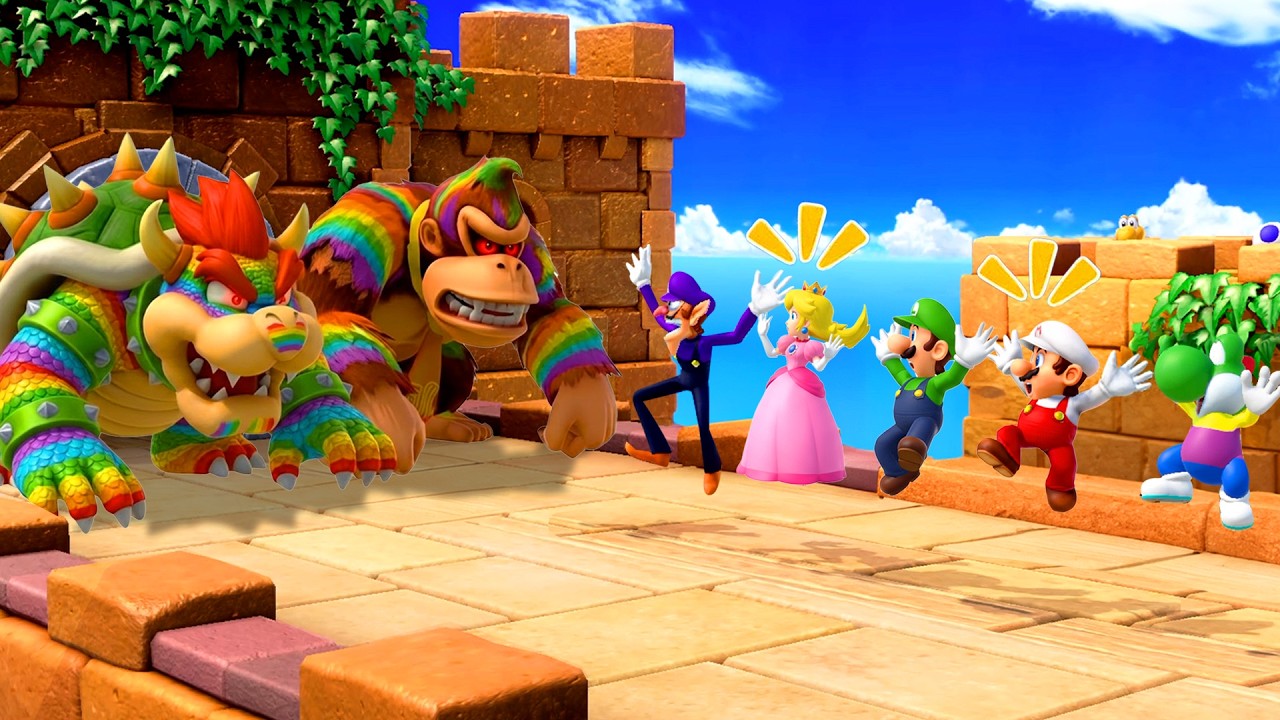 Super Mario Party | Ultimate Chaos! Rainbow Bowser Attack – Mario Vs Yoshi Vs Rosalina Vs Bowser