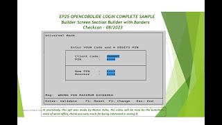 Ep25 Opencobolide Complete Login Sample With Screen Section With Borders Checkcon