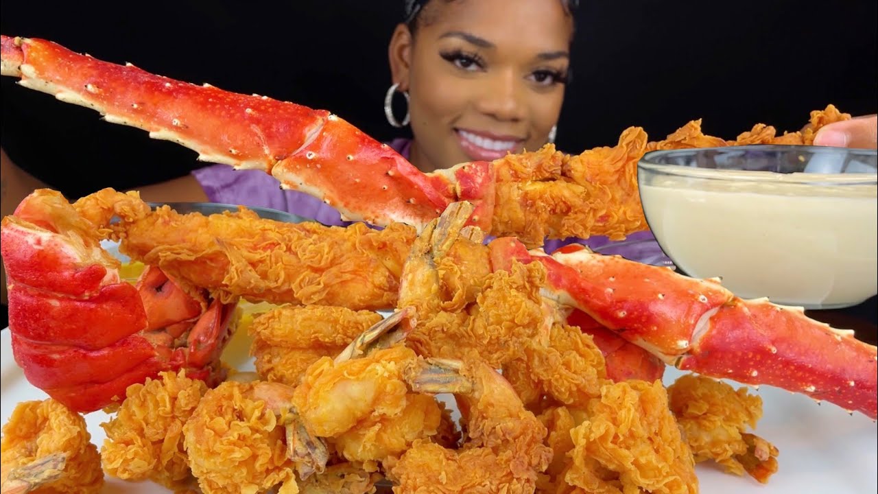 KING CRAB SEAFOOD BOIL| FRIED KING CRAB | CHEESE SAUCE MUKBANG