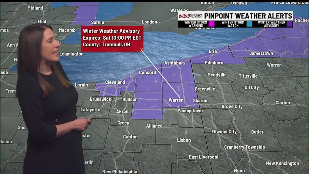 Lake effect snow showers likely Saturday - YouTube