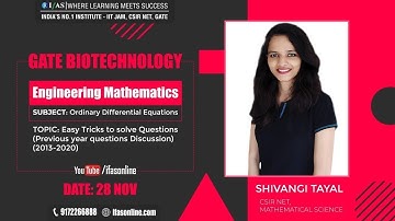 GATE BIOTECHNOLOGY  | ENGINEERING MATHEMATICS | Ordinary Differential Equations | PAPER DISCUSSION