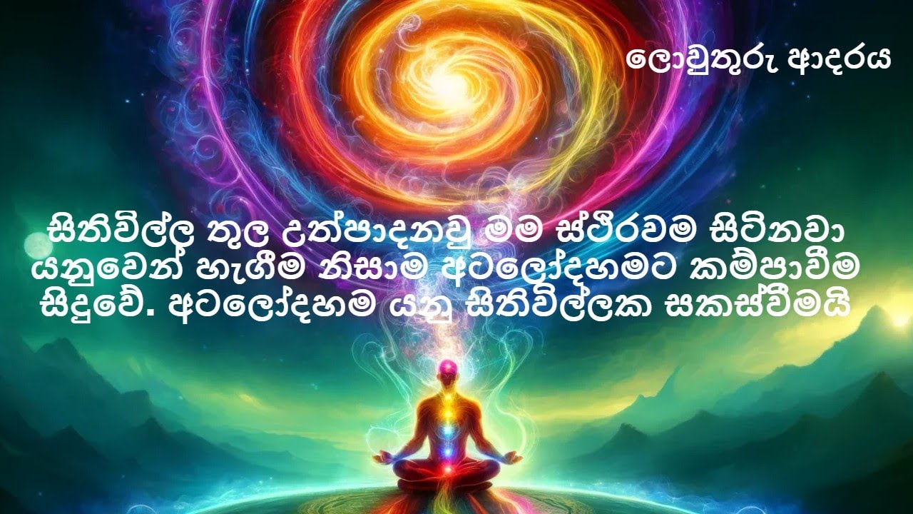 අටලෝ‌දහම යනු සිතිවිල්ලක සකස්වීමයි.