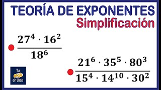 📘TEORÍA DE EXPONENTES 02: Simplificación usando Leyes de Exponentes