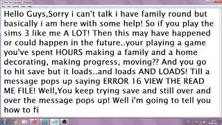Famous How to fix The Sims 3 Error 16 Message when trying to save! (No audio just typing) Profile