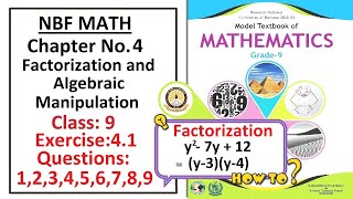 Math Class 9 (NBF) Exercise 4.1 Questions 1,2,3,4,5,6,7,8,9 (Factorization)  -  Solution – (FBISE)