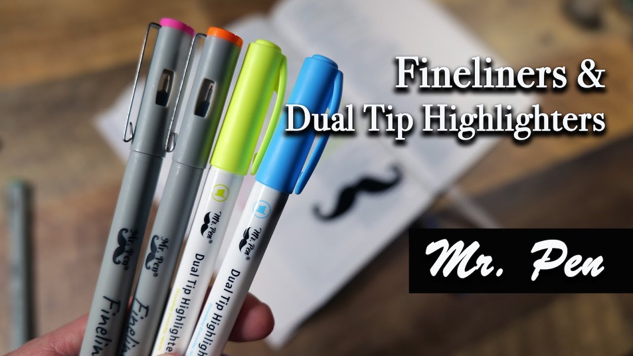 Mr. Pen Fineliner Pens and Dual Tip Highlighters