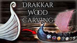 DRAKKAR Viking SHIP Wood Carving