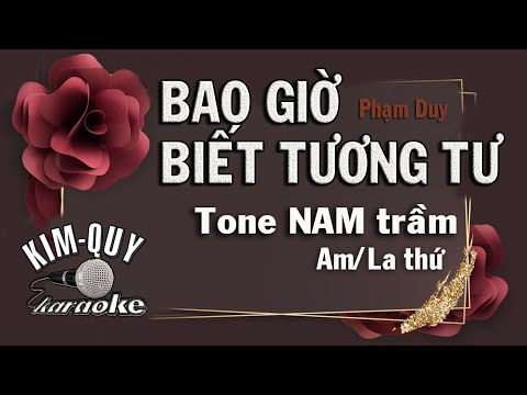 Karaoke Bao Giờ Biết Tương Tư - BAO GIỜ BIẾT TƯƠNG TƯ - KARAOKE - Tone NAM Trầm ( Am/La Thứ )