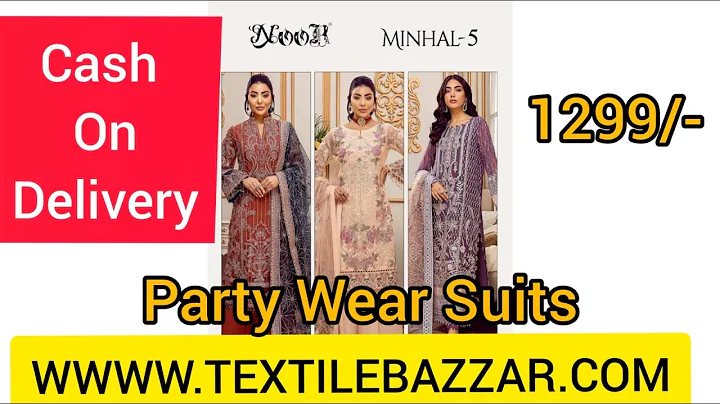 Noor Minhal Vol 5 | Party Wear Suits | Designer Salwar Suits | Wedding Wear Suits | Textile Bazzar