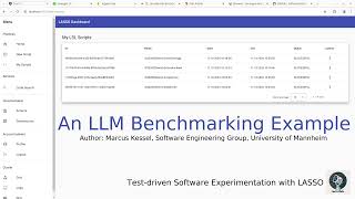 Test-driven Software Experimentation with LASSO: an LLM Benchmarking Example