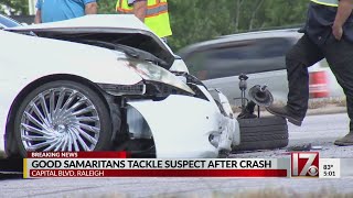 Good Samaritans tackle suspect after multi-vehicle crash on Capital Blvd