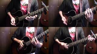 Video thumbnail of "GUMI - "SetsunaTrip" on guitars from Shoubu Zennya 勝負前夜より 「セツナトリップ」アコギでロック"