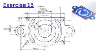 Exercise 15 | SolidWorks tutorials | 2D sketch and 3D Modeling | isometric view. #youtube