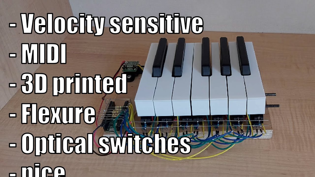 3D Printed Flexure MIDI Keyboard update