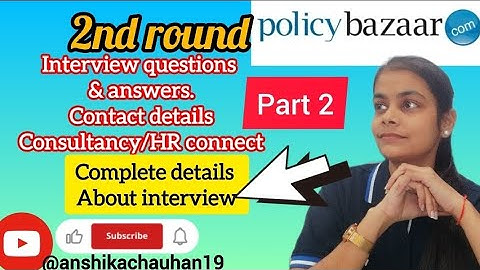 Policy Bazaar Interview Experience |Question & Answers| |HR Connect Detail| @AnshikaChauhan19