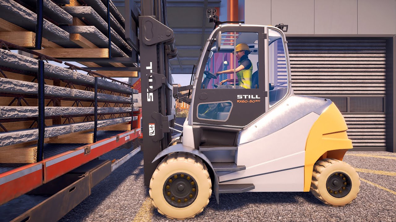 Construction Simulator 🚧 Loading materials w Still RX60-80 900 forklift ...