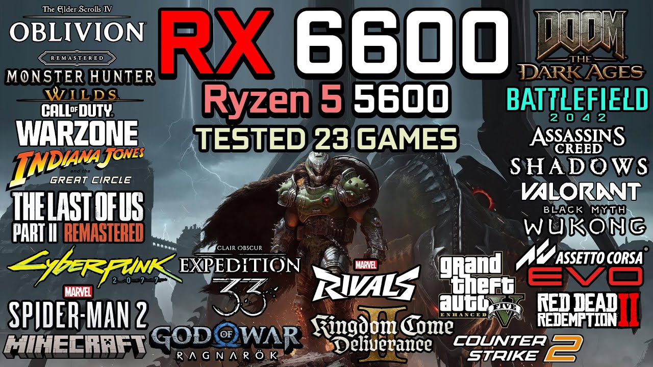 RX 6600 + Ryzen 5 5600 in 2025 : Test in 23 Games - Gaming Test in 2025 ...