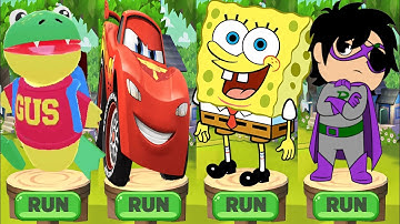 Tag with Ryan vs SpongeBob Run vs  Tag with Lightning McQueen - Run Gameplay