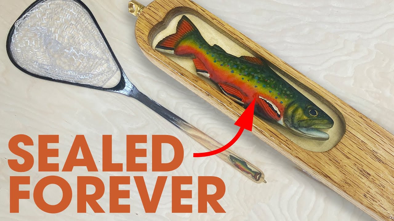 Sealing a Brook Trout in Epoxy - Fly Fishing Net Build 