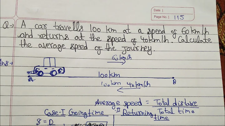 A car travels 100km at speed of 60km/h returnswith speed of 40km/h.Find average speed of the journe - DayDayNews