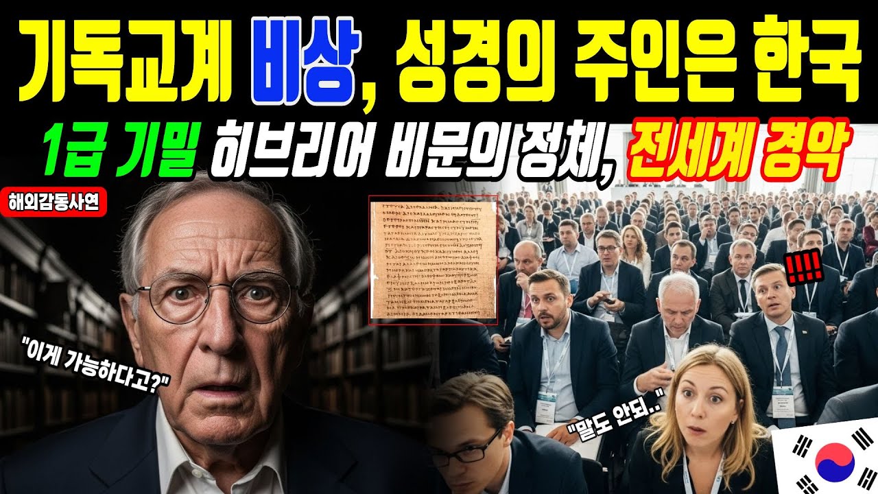 [해외감동사연] 이스라엘 노교수의 통곡, 성경 속 마지막 성지가 한국이라는 히브리어 문서에 전 세계 충격