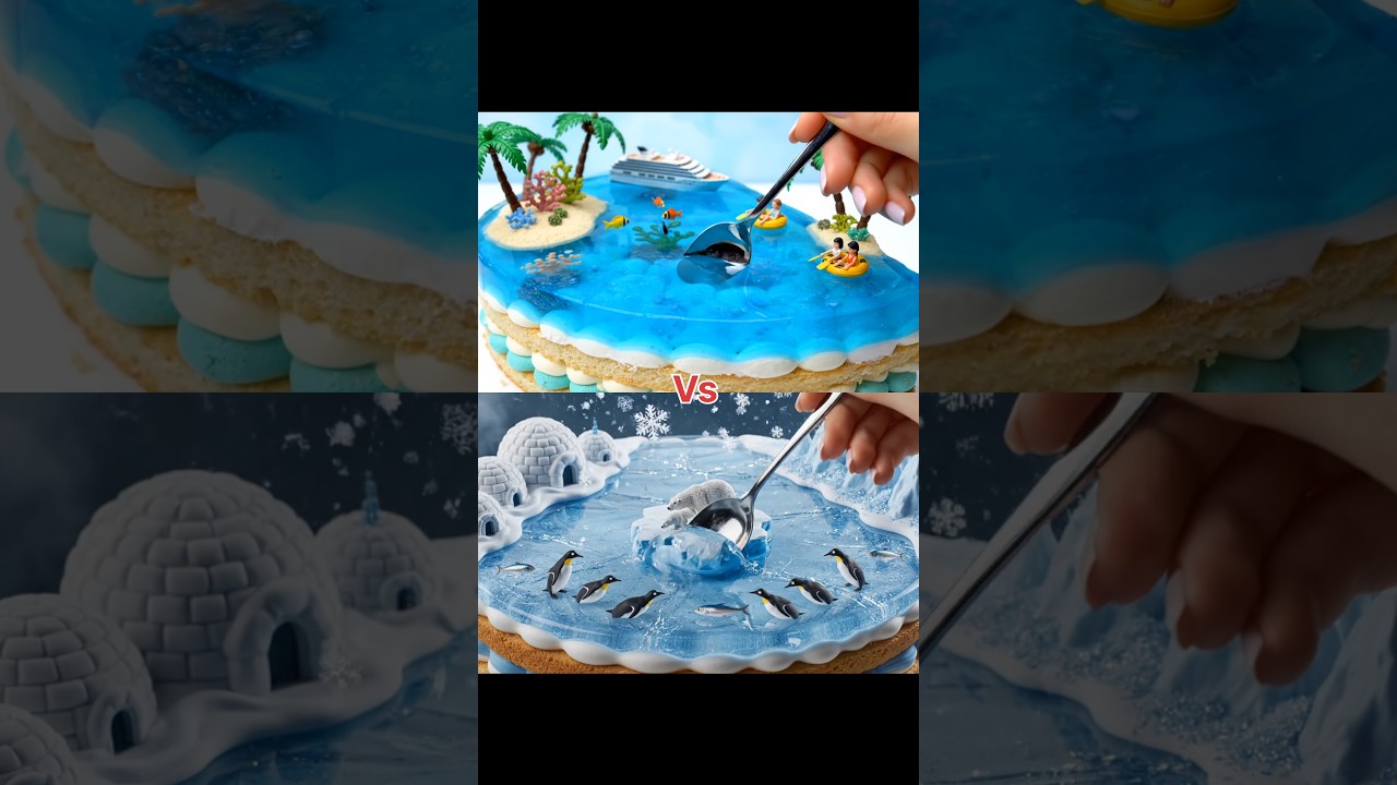 AI ASMR Beach Cake Vs Iceland Cake | Which Satisfying 