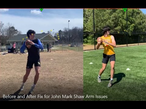 How to Coach Quarterbacks: Fix Arm/Shoulder Pain by adjusting Elbow Path in Throwing a Football
