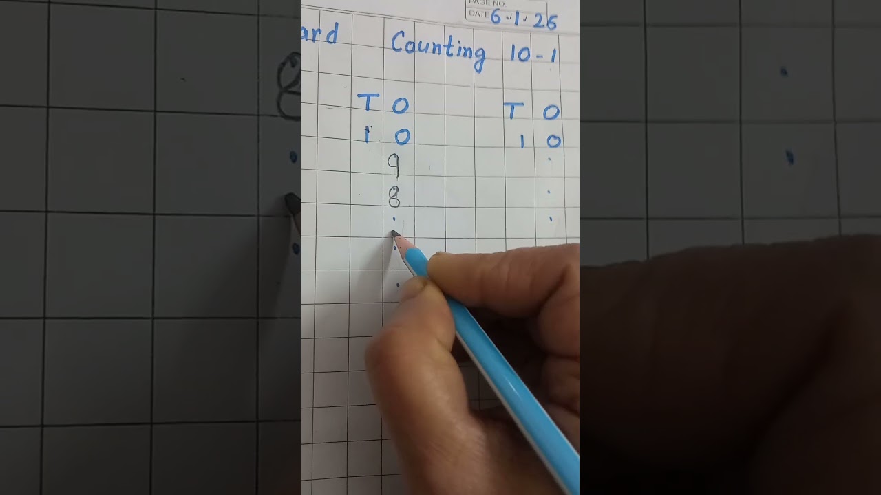 Backward Counting 10 to 1 Nursery class