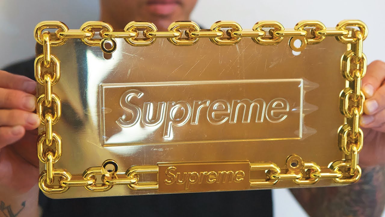 Supreme Chain License Plate Frame Gold